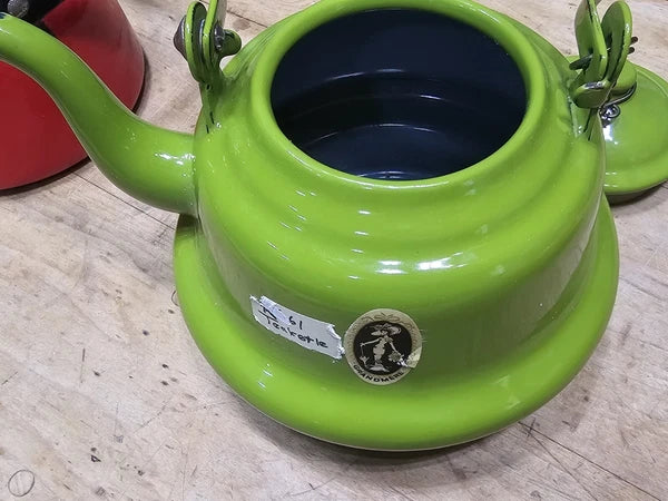 Lot Of 3 Cousances Teapots & BOWL Red & Orange Beautiful Similar To Le Creuset